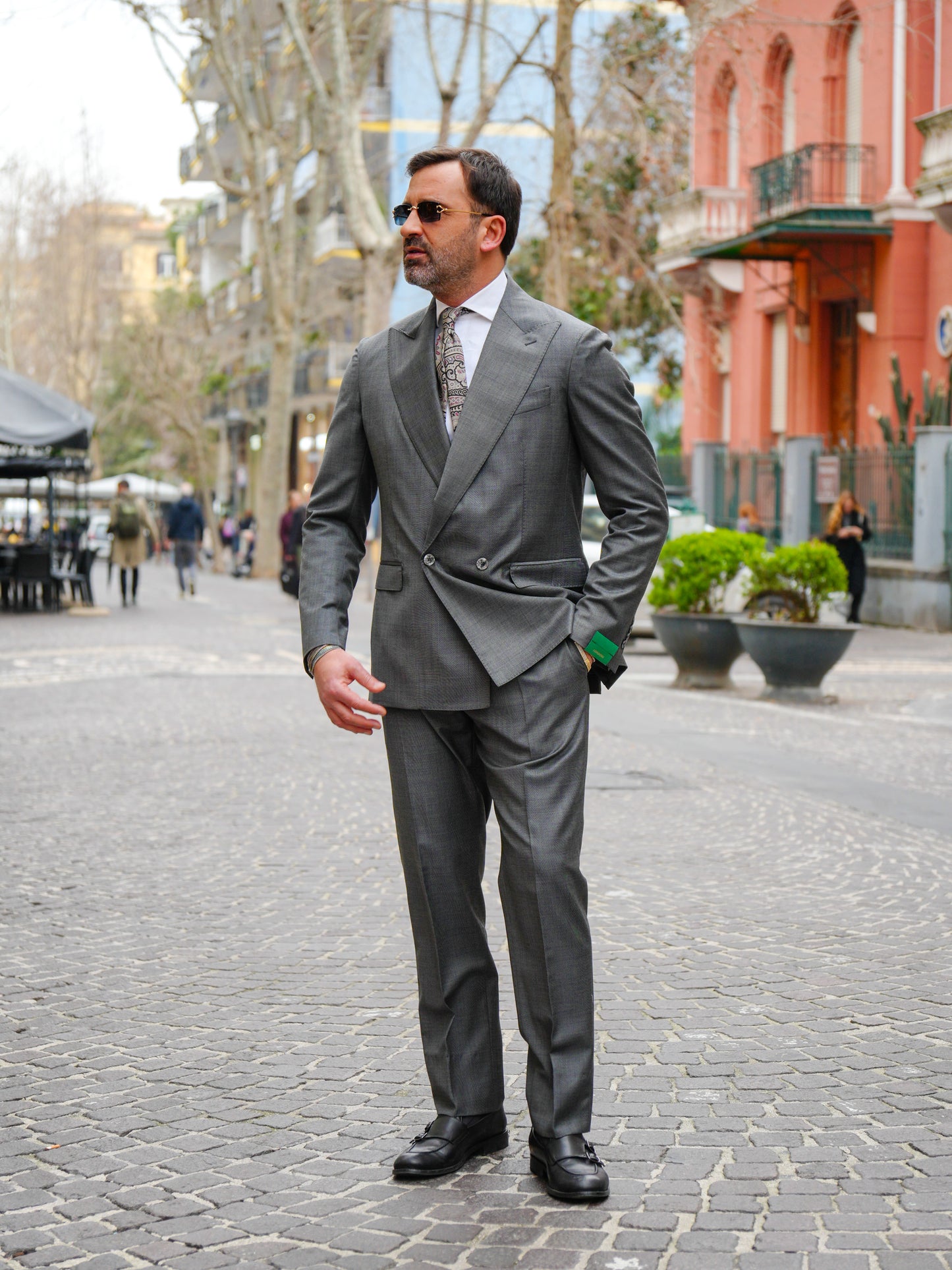 ABITO DOPPIOPETTO TINTA UNITA GRISAGLIA