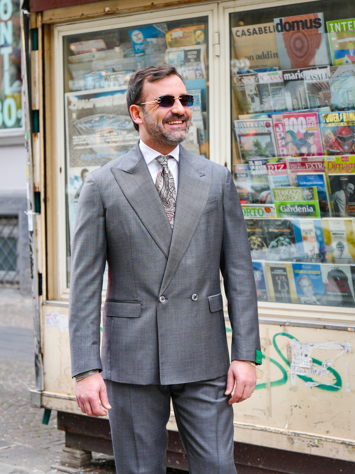 ABITO DOPPIOPETTO TINTA UNITA GRISAGLIA