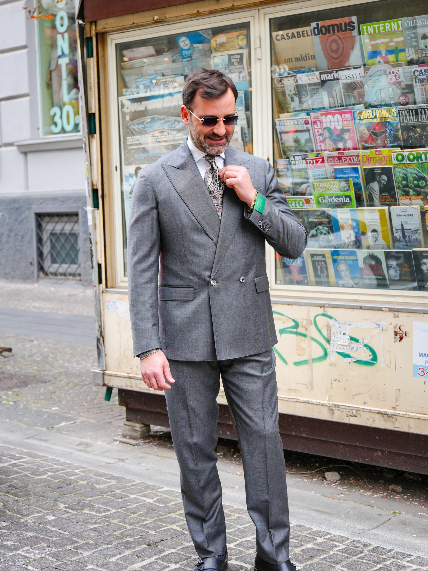 ABITO DOPPIOPETTO TINTA UNITA GRISAGLIA