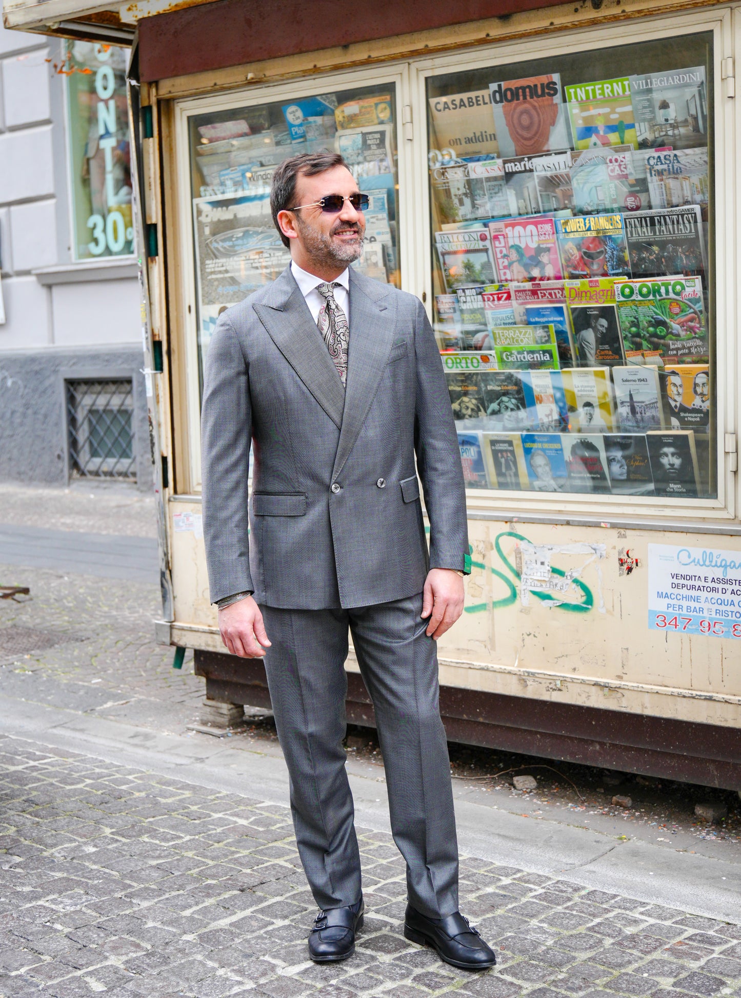 ABITO DOPPIOPETTO TINTA UNITA GRISAGLIA