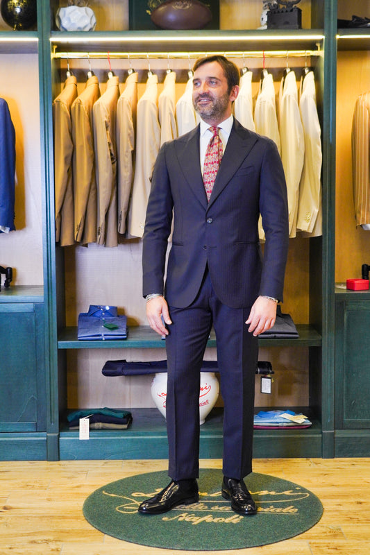 ABITO MONOPETTO BLU SPIGATO