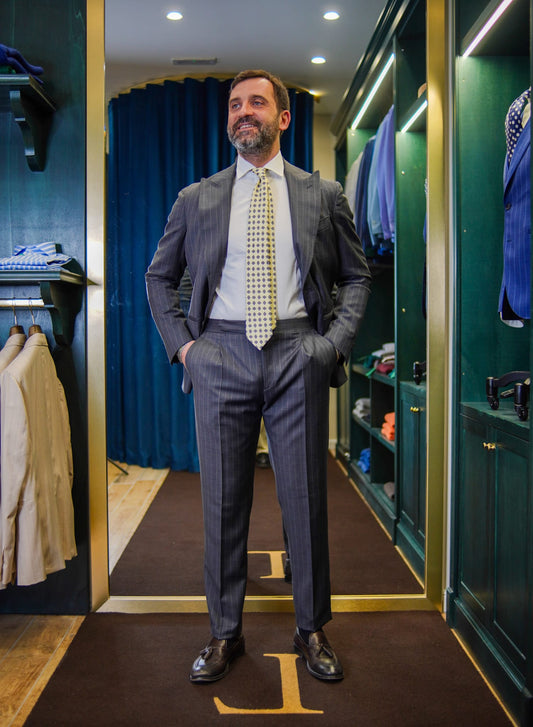 ABITO MONOPETTO GESSATO GRIGIO