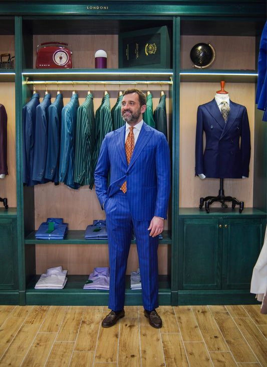 ABITO GESSATO MONOPETTO BLU