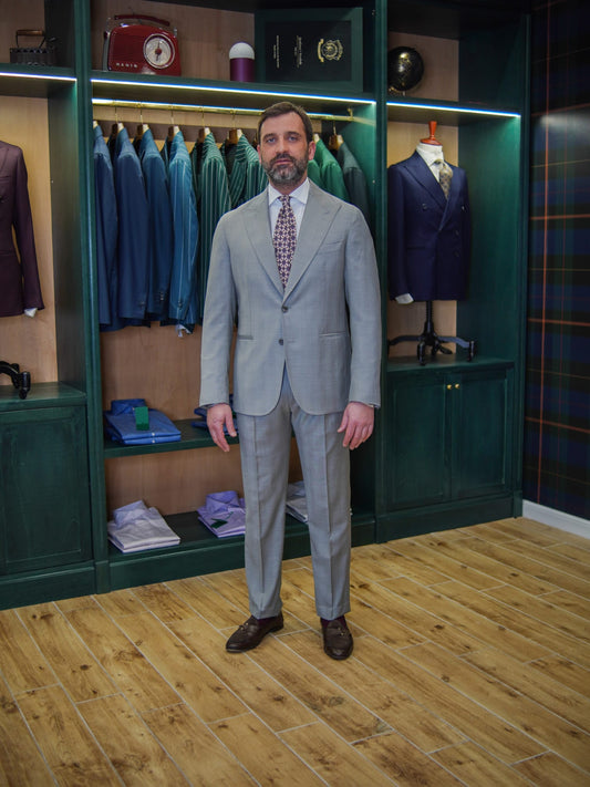 ABITO MONOPETTO SPIGATO GRIGIO CHIARO